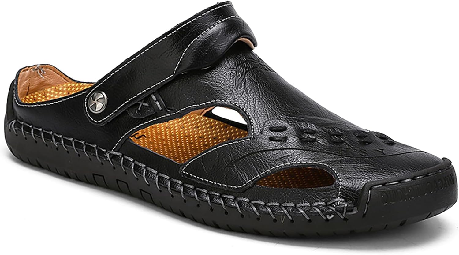 Мужские кожаные сандалии Qhecomce с закрытым носком, летние и пляжные повседневные туфли, сандалии с закрытым носком для мужчин, черный
Мужские кожаные сандалии Qhecomce с закрытым носком, летние и пляжные повседневные туфли, сандалии с закрытым носком для мужчин, черный