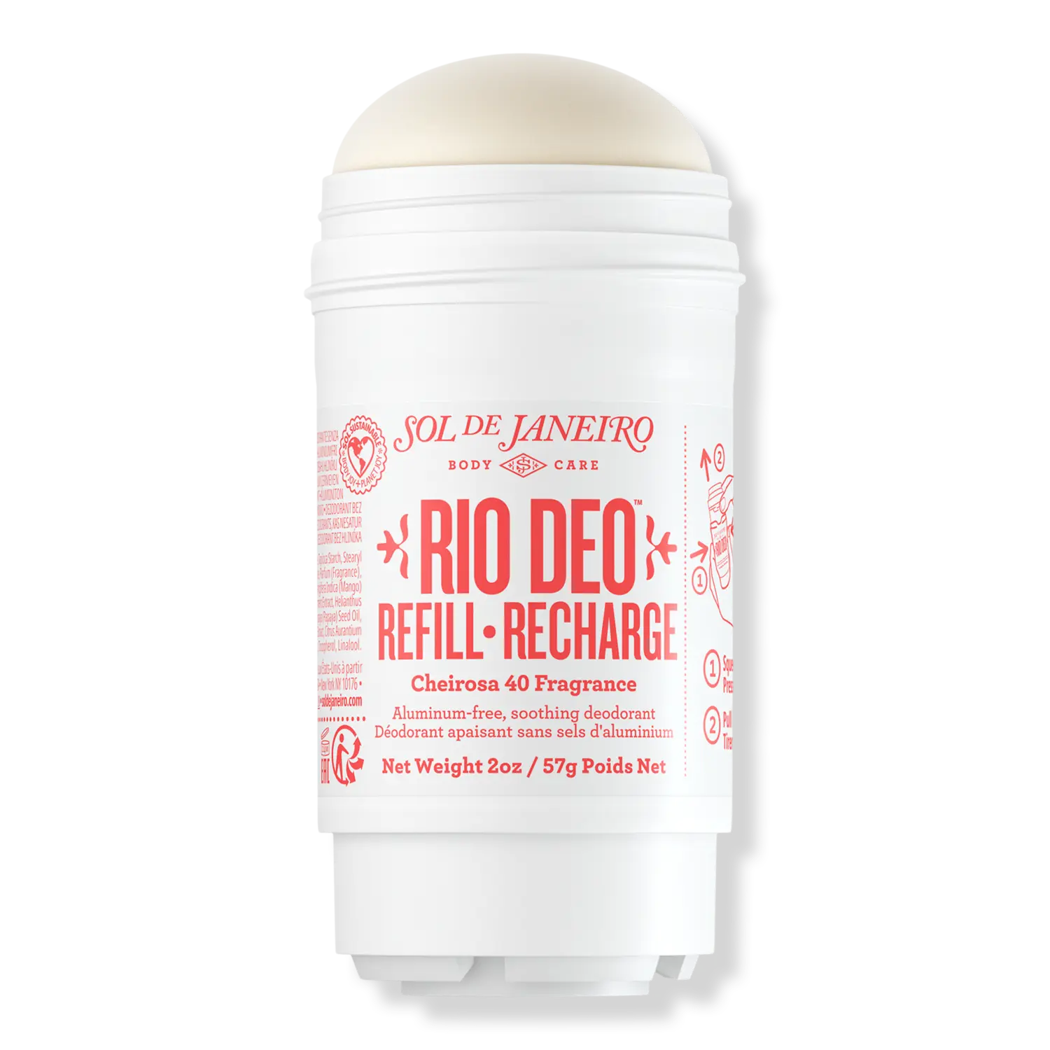 Дезодорант Rio Deo Aluminum-Free Refillable Deodorant Cheirosa '40 Sol de Janeiro (Refill), 57 г
Дезодорант Rio Deo Aluminum-Free Refillable Deodorant Cheirosa '40 Sol de Janeiro (Refill), 57 г
