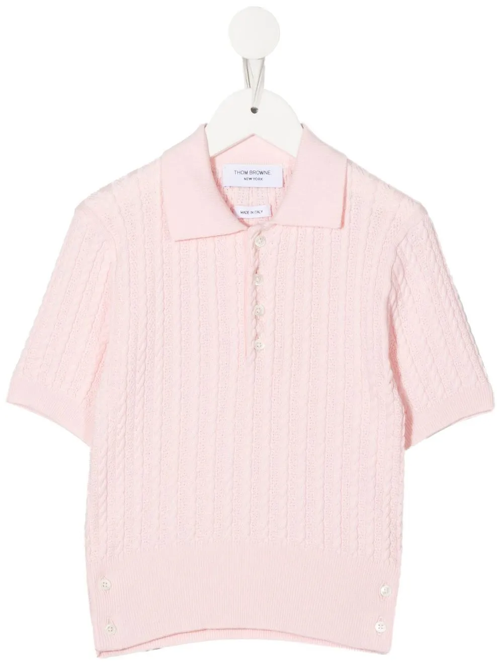 Рубашка поло фактурной вязки Thom Browne Kids, розовый
Рубашка поло фактурной вязки Thom Browne Kids, розовый