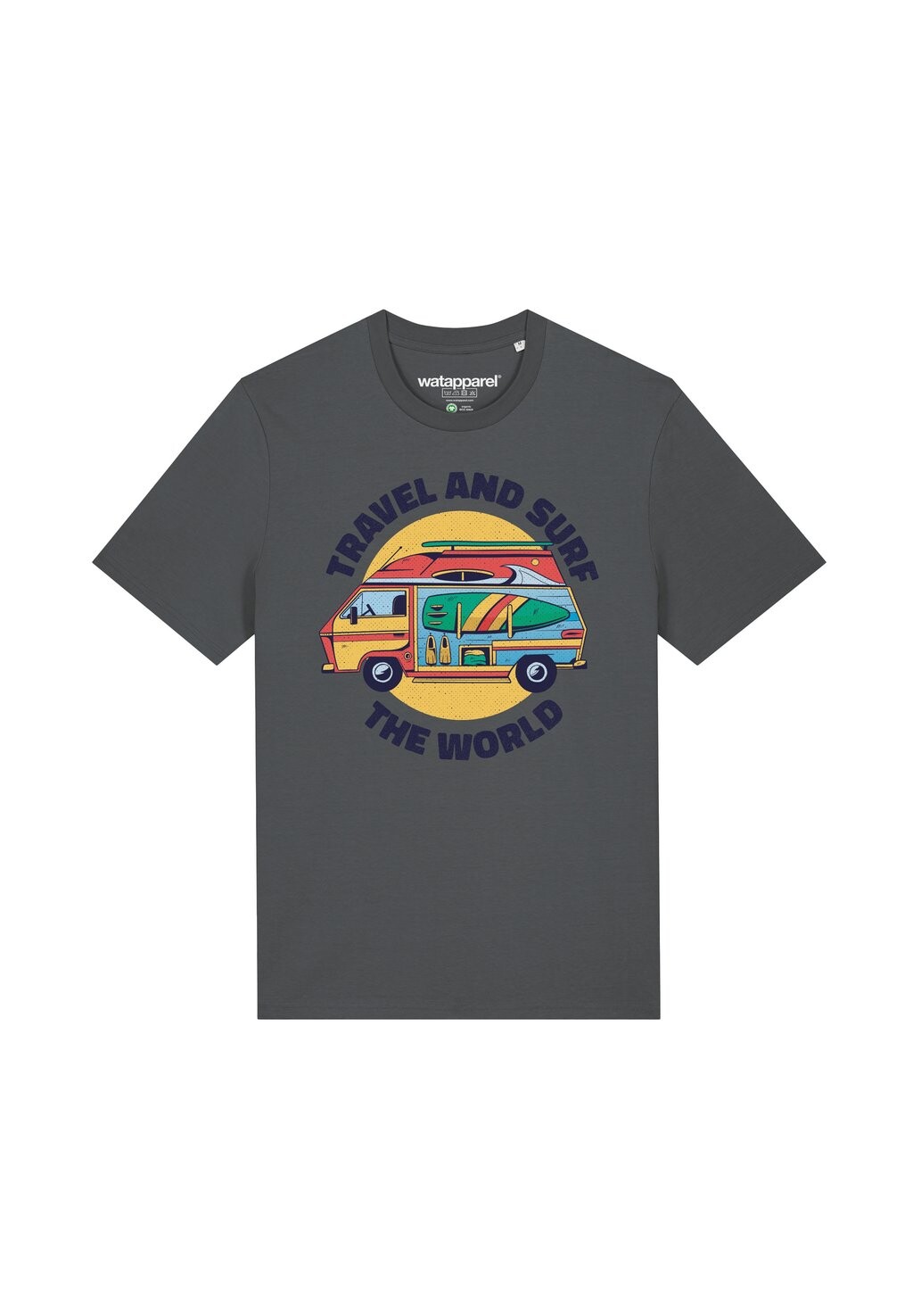 Принт на футболке TRAVEL AND SURF watapparel, антрацит
Принт на футболке TRAVEL AND SURF watapparel, антрацит