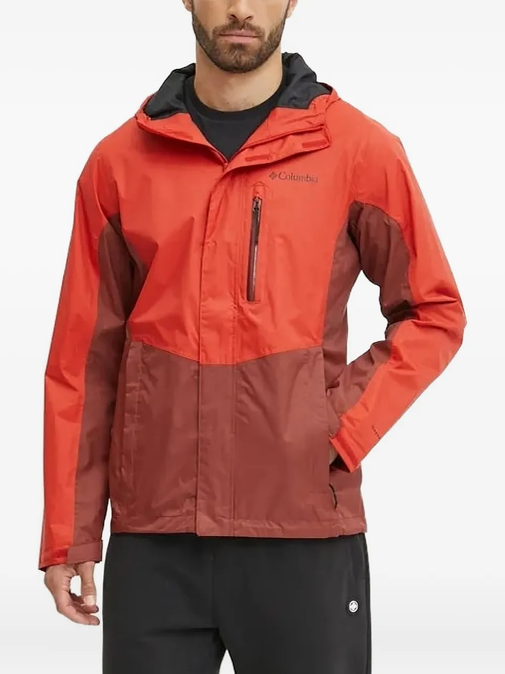 Двухцветная легкая куртка с капюшоном Columbia, красный 
Двухцветная легкая куртка с капюшоном Columbia, красный