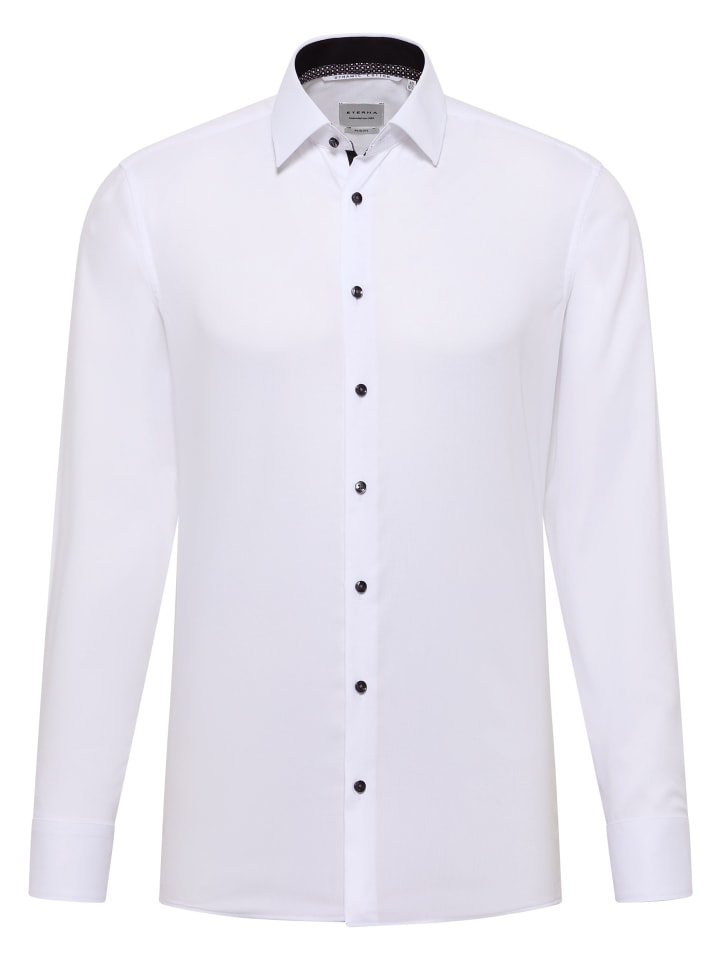 Eterna Приталенная рубашка белого цвета
Eterna Приталенная рубашка белого цвета