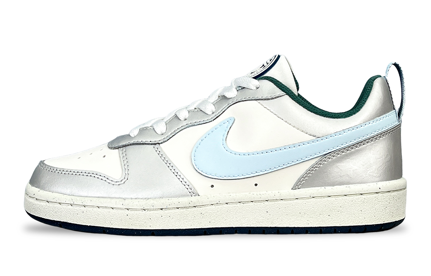 Противоскользящие амортизирующие низкие кроссовки Court Borough для скейтбординга для детей и подростков Nike, серебряный 
Противоскользящие амортизирующие низкие кроссовки Court Borough для скейтбординга для детей и подростков Nike, серебряный