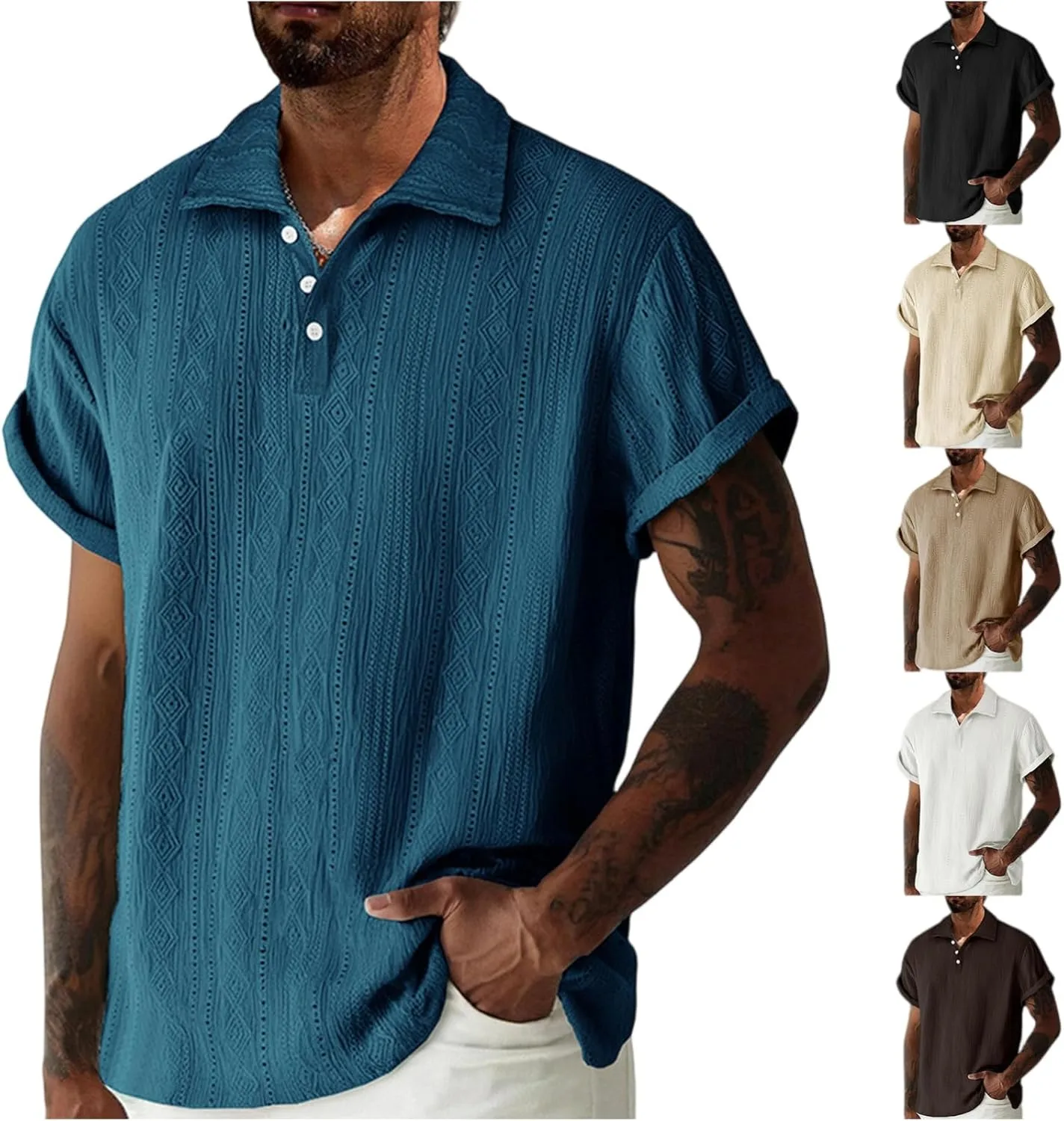Мужская поло с коротким рукавом Casual Jacquard Slim Fit
Мужская поло с коротким рукавом Casual Jacquard Slim Fit