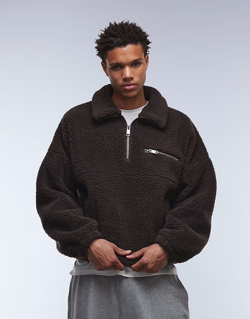 Толстовка свободного кроя с коротким рукавом, застежкой на молнию, спущенным плечом и воротником коричневого цвета Asos Design, Коричневый, Толстовка свободного кроя с коротким рукавом, застежкой на молнию, спущенным плечом и воротником коричневого цвета
Толстовка свободного кроя с коротким рукавом, застежкой на молнию, спущенным плечом и воротником коричневого цвета Asos Design, Коричневый, Толстовка свободного кроя с коротким рукавом, застежкой на молнию, спущенным плечом и воротником коричневого цвета