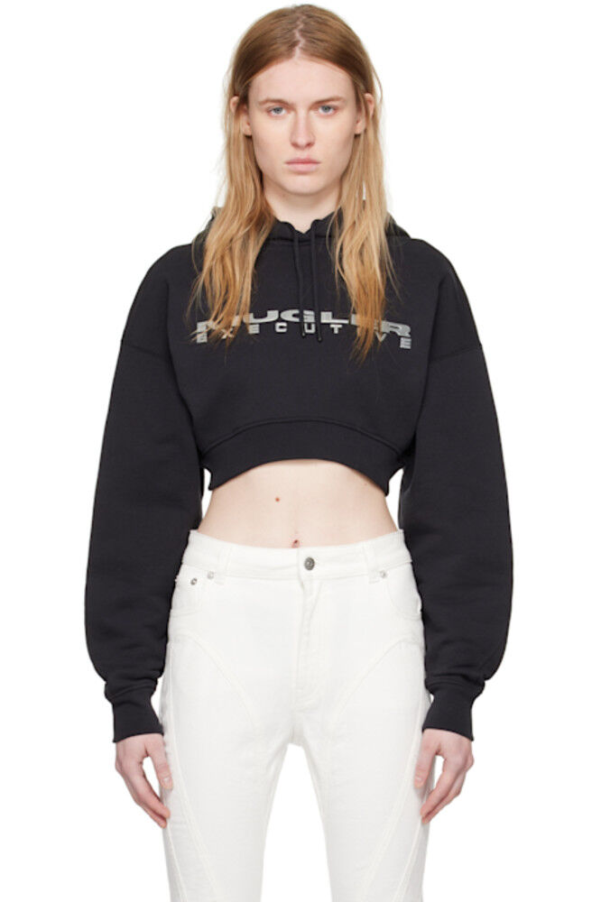 Черная толстовка с капюшоном Bonded Mugler 
Черная толстовка с капюшоном Bonded Mugler