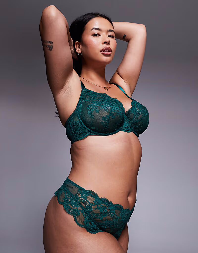 Кружевные стринги Curve Lola в цвете «лесной зеленый» Asos Curve
Кружевные стринги Curve Lola в цвете «лесной зеленый» Asos Curve