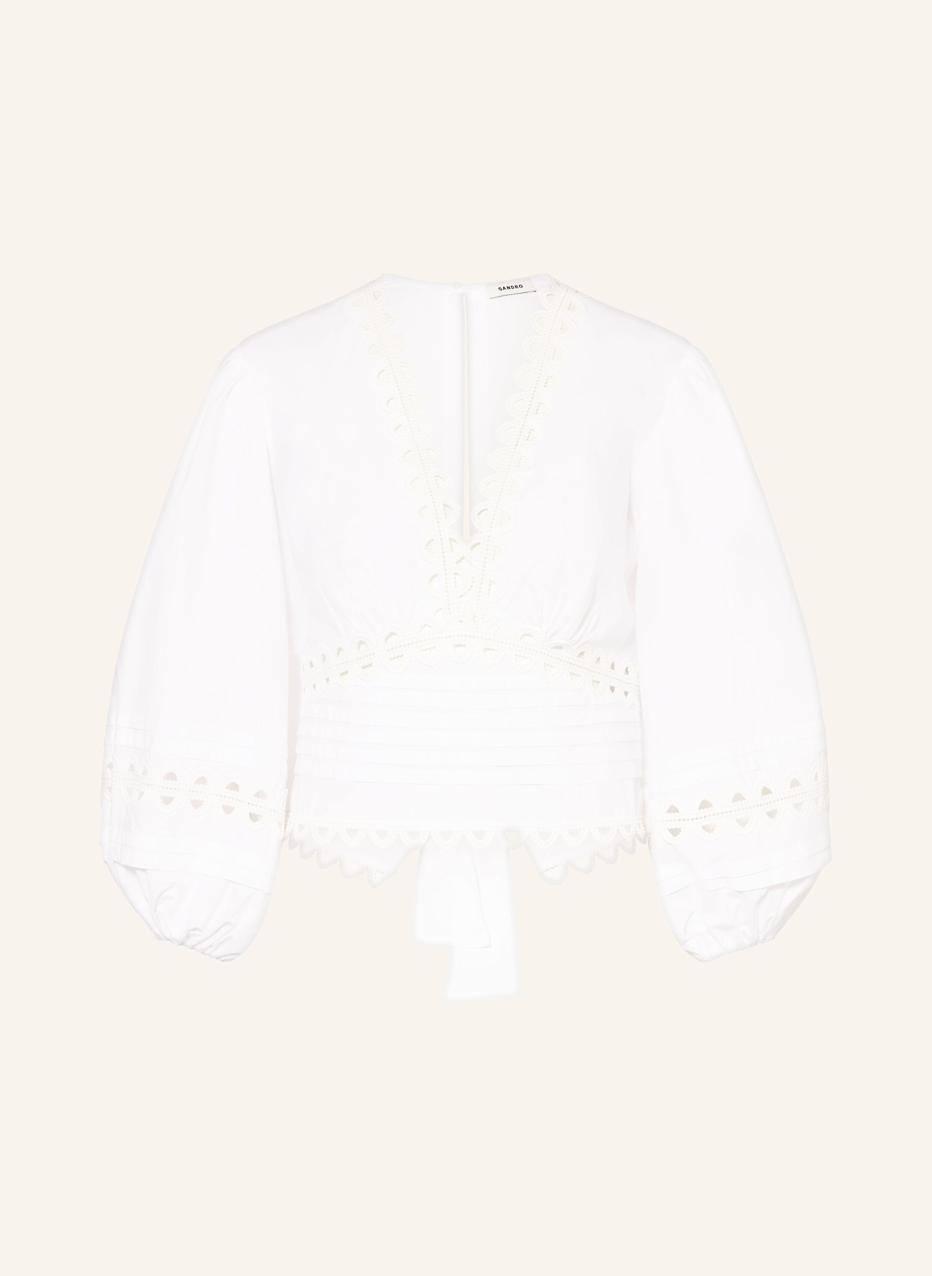 Укороченная блузка-рубашка с кружевом Sandro, белый
Укороченная блузка-рубашка с кружевом Sandro, белый