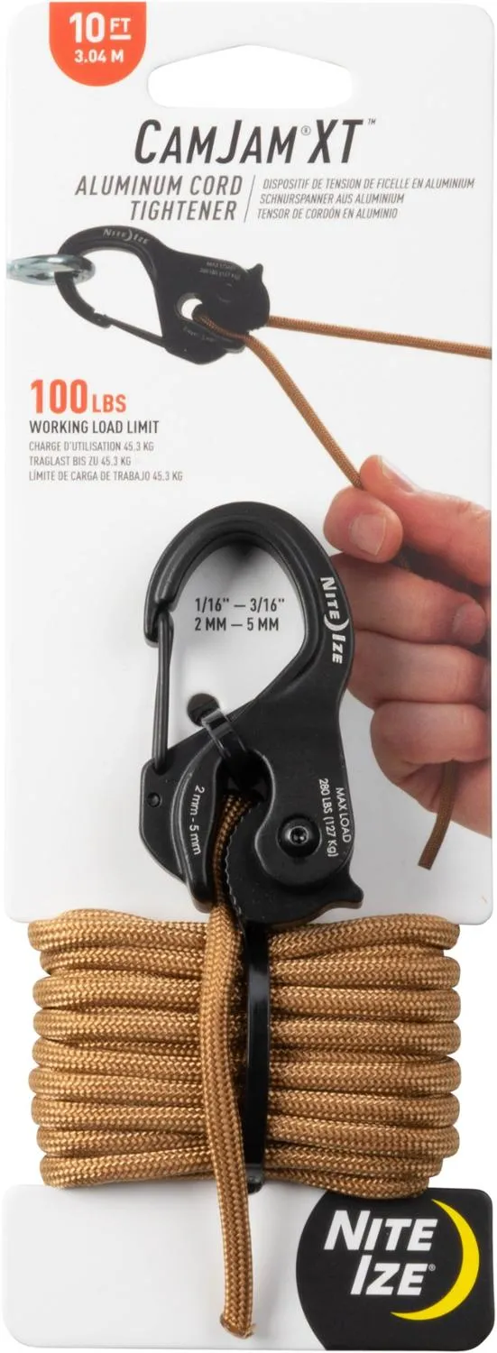 Кабельный зажим CamJam XT алюминиевый с тросом Nite Ize, Black 
Кабельный зажим CamJam XT алюминиевый с тросом Nite Ize, Black
