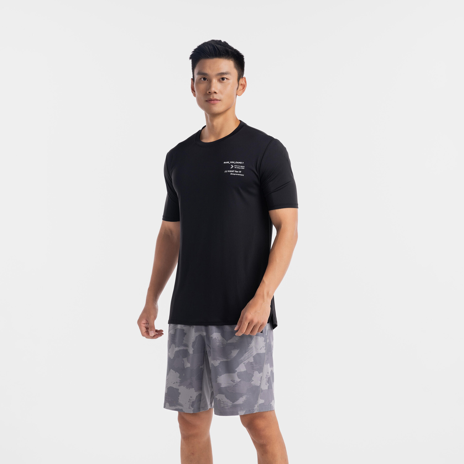 Мужская дышащая футболка с круглым вырезом с короткими рукавами для фитнеса - черная Domyos
Мужская дышащая футболка с круглым вырезом с короткими рукавами для фитнеса - черная Domyos