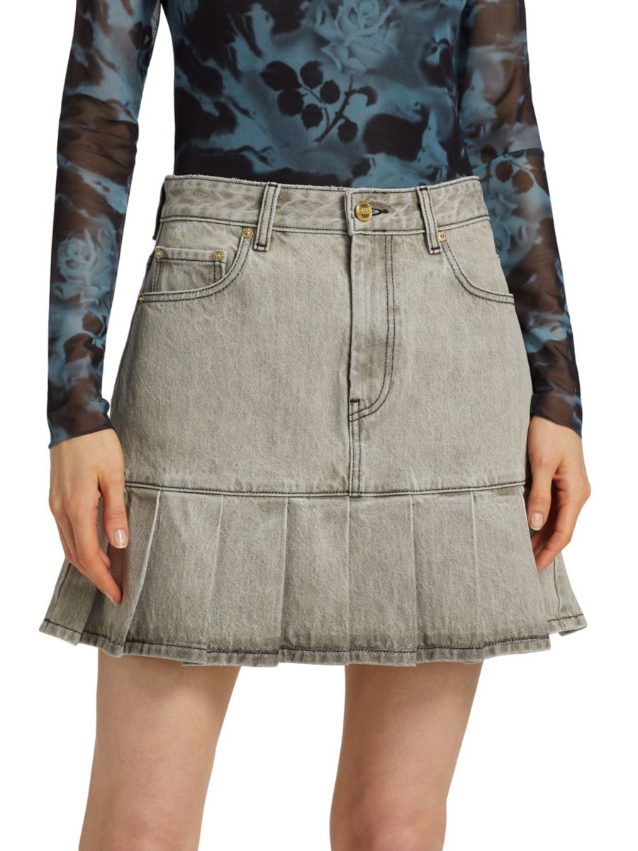 Джинсовая мини-юбка с плиссировкой от Future Apparel Ganni, серый
Джинсовая мини-юбка с плиссировкой от Future Apparel Ganni, серый