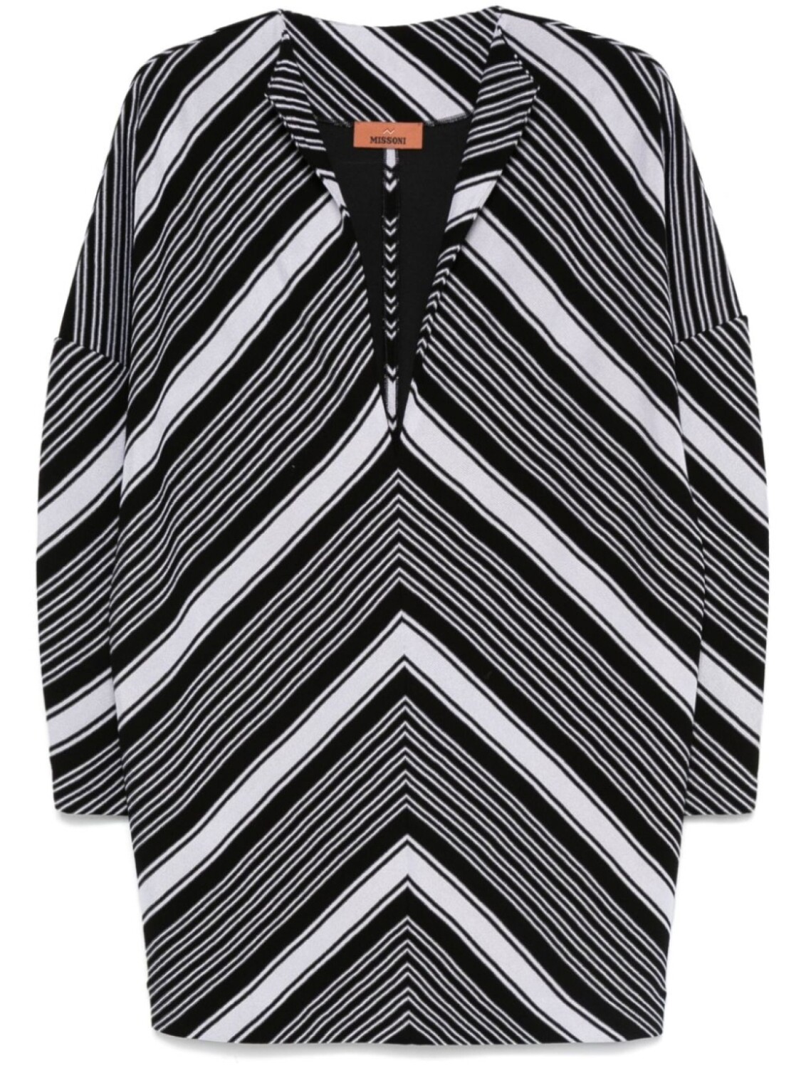 Платье мини с глубоким V-образным вырезом и объемными рукавами Missoni, черный
Платье мини с глубоким V-образным вырезом и объемными рукавами Missoni, черный