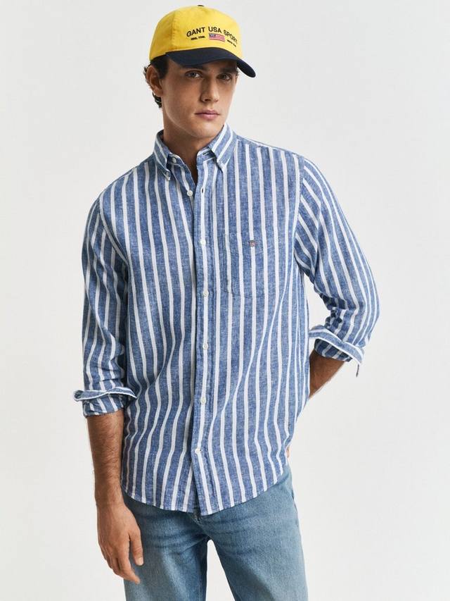 Рубашка из льняной смеси Regular Fit в полоску GANT, Rich Blue
Рубашка из льняной смеси Regular Fit в полоску GANT, Rich Blue