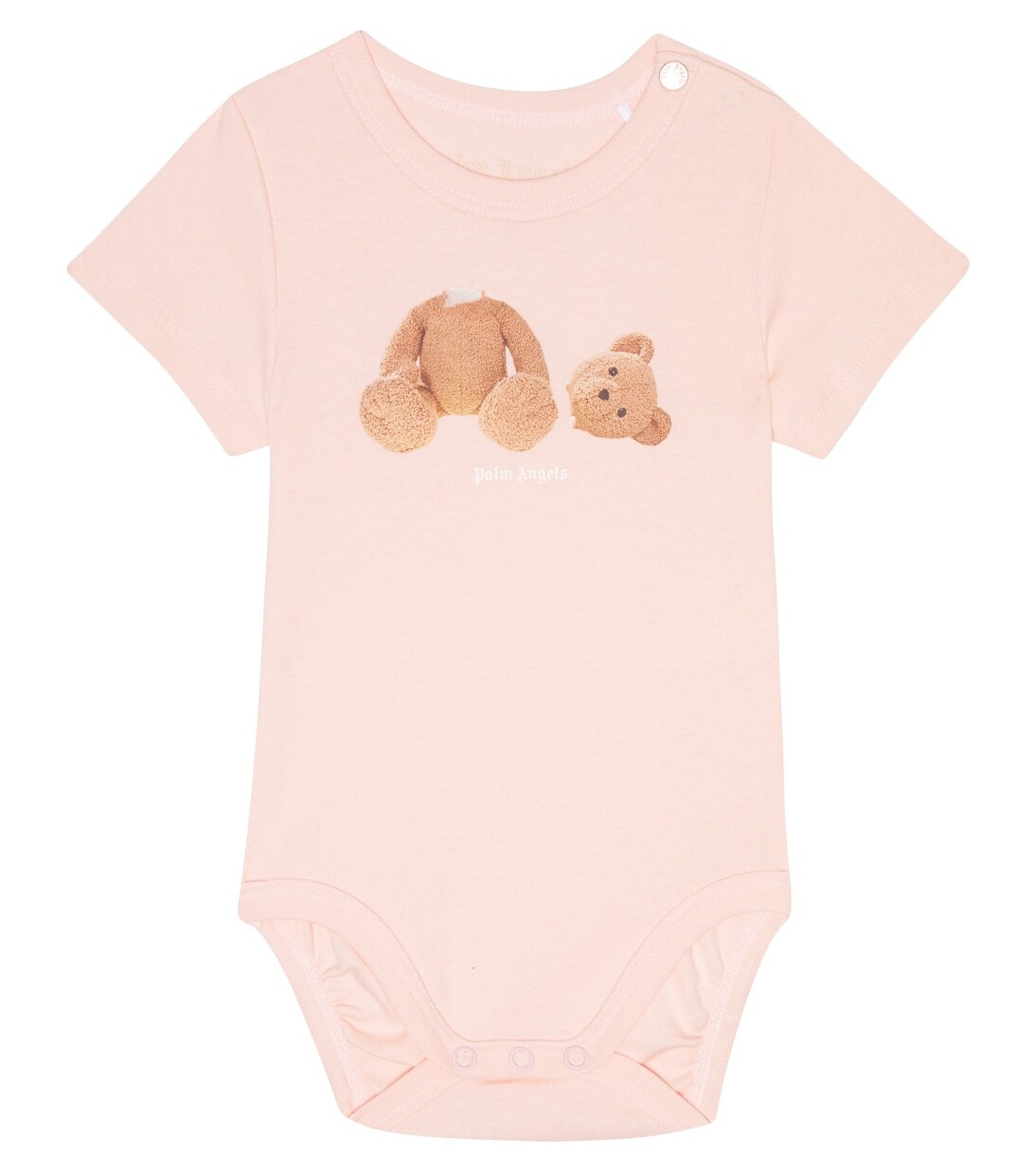 Хлопковое боди с детским принтом Palm Angels Kids, розовый 
Хлопковое боди с детским принтом Palm Angels Kids, розовый