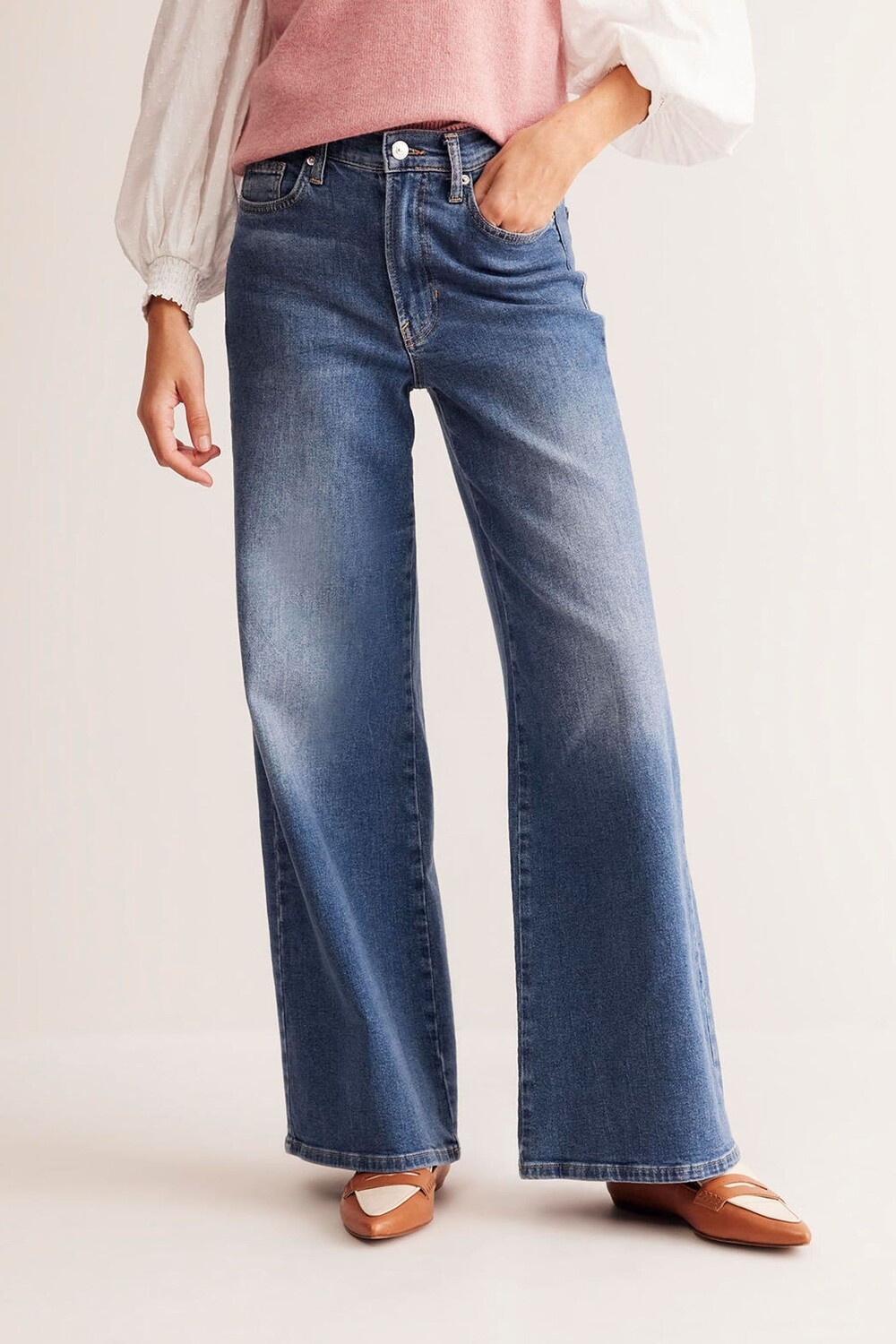 Широкие джинсы с высокой посадкой Boden, синий
Широкие джинсы с высокой посадкой Boden, синий