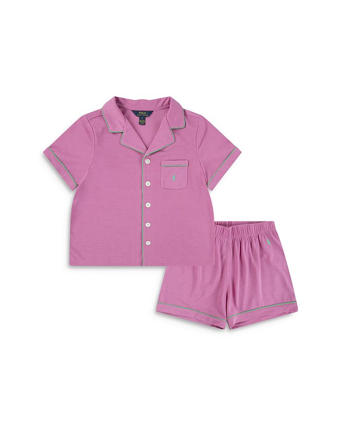 Пижамный комплект из трикотажного топа с короткими рукавами и шорт для девочек - Little Kid Polo Ralph Lauren, розовый
Пижамный комплект из трикотажного топа с короткими рукавами и шорт для девочек - Little Kid Polo Ralph Lauren, розовый