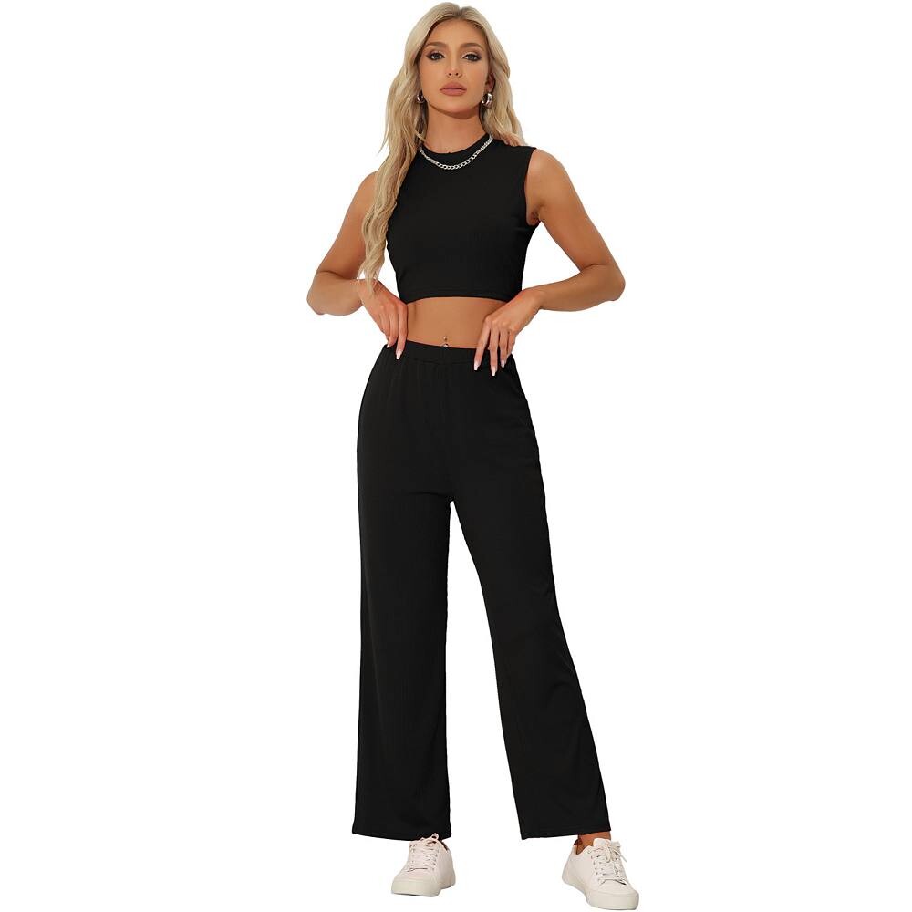 Комплект из 2 предметов без рукавов для женской укороченной майки и широких брюк, повседневный спортивный костюм ALLEGRA K, черный
Комплект из 2 предметов без рукавов для женской укороченной майки и широких брюк, повседневный спортивный костюм ALLEGRA K, черный