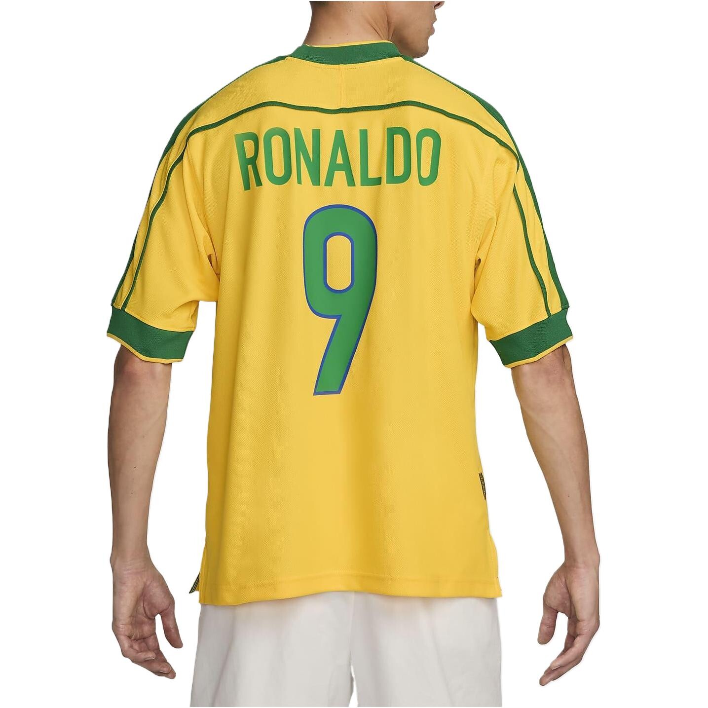 Переиздание футбольной майки Роналду из Бразилии 1998 года Nike, зеленый 
Переиздание футбольной майки Роналду из Бразилии 1998 года Nike, зеленый
