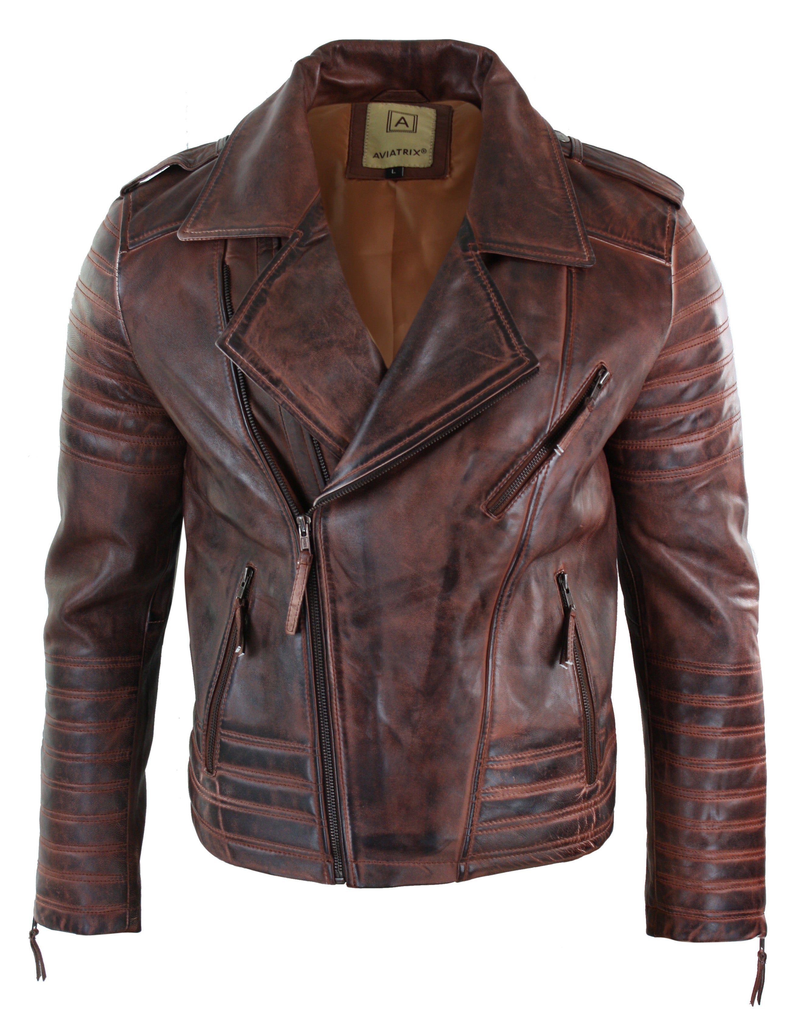 Кожаная байкерская куртка с перекрестной молнией TruClothing, цвет timber
Кожаная байкерская куртка с перекрестной молнией TruClothing, цвет timber