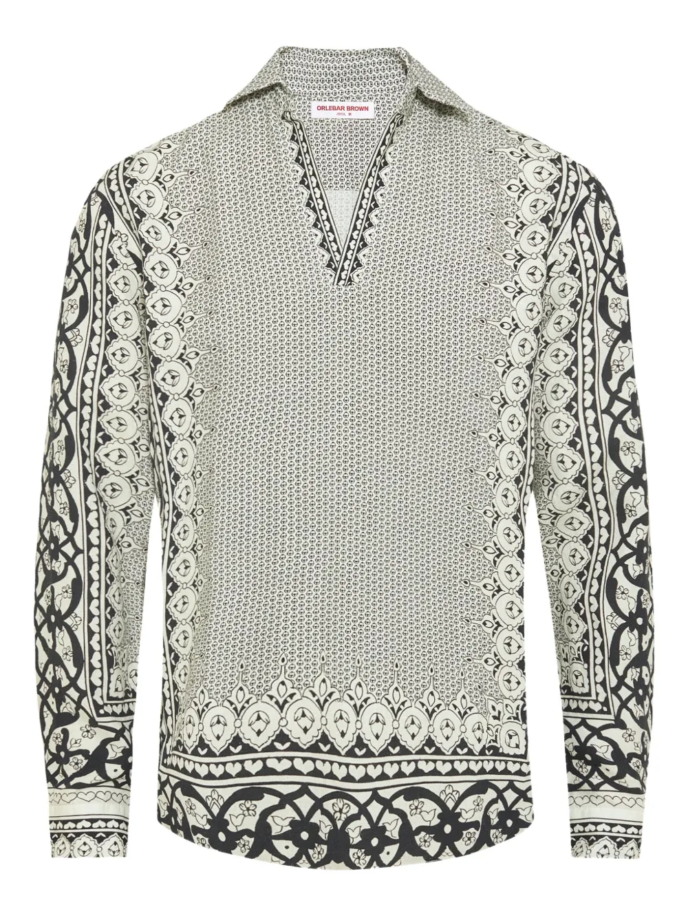 Узорчатая льняная рубашка-поло Orlebar Brown, белый
Узорчатая льняная рубашка-поло Orlebar Brown, белый