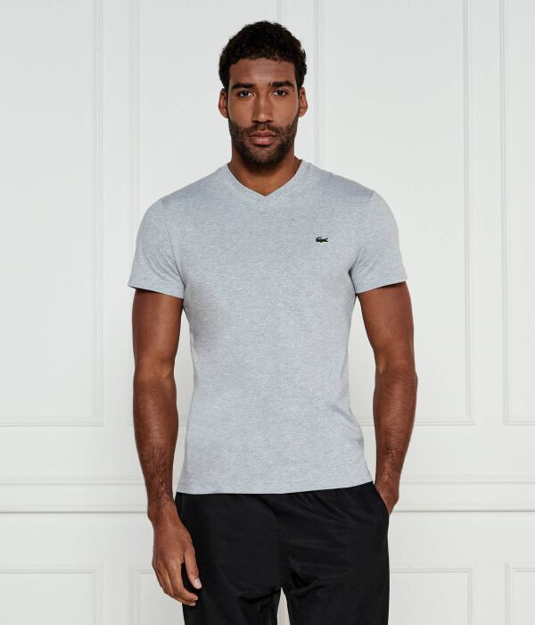 Футболка мужская Lacoste с V-образным вырезом, серый 
Футболка мужская Lacoste с V-образным вырезом, серый