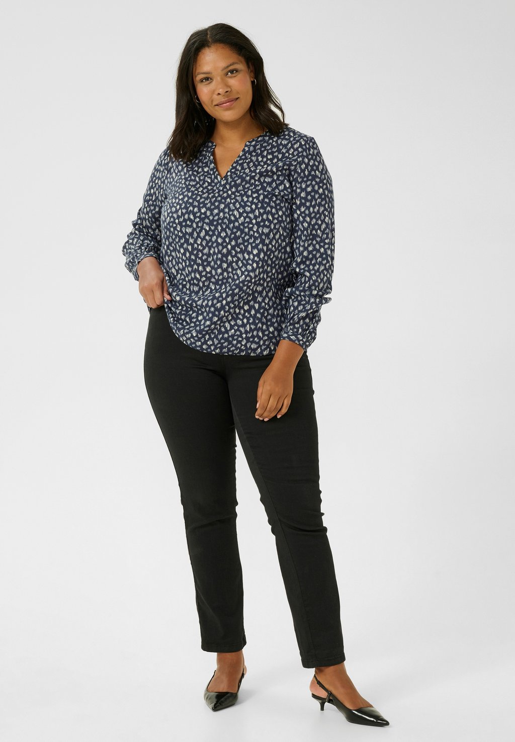 Блуза JALU Kaffe Curve, синий 
Блуза JALU Kaffe Curve, синий