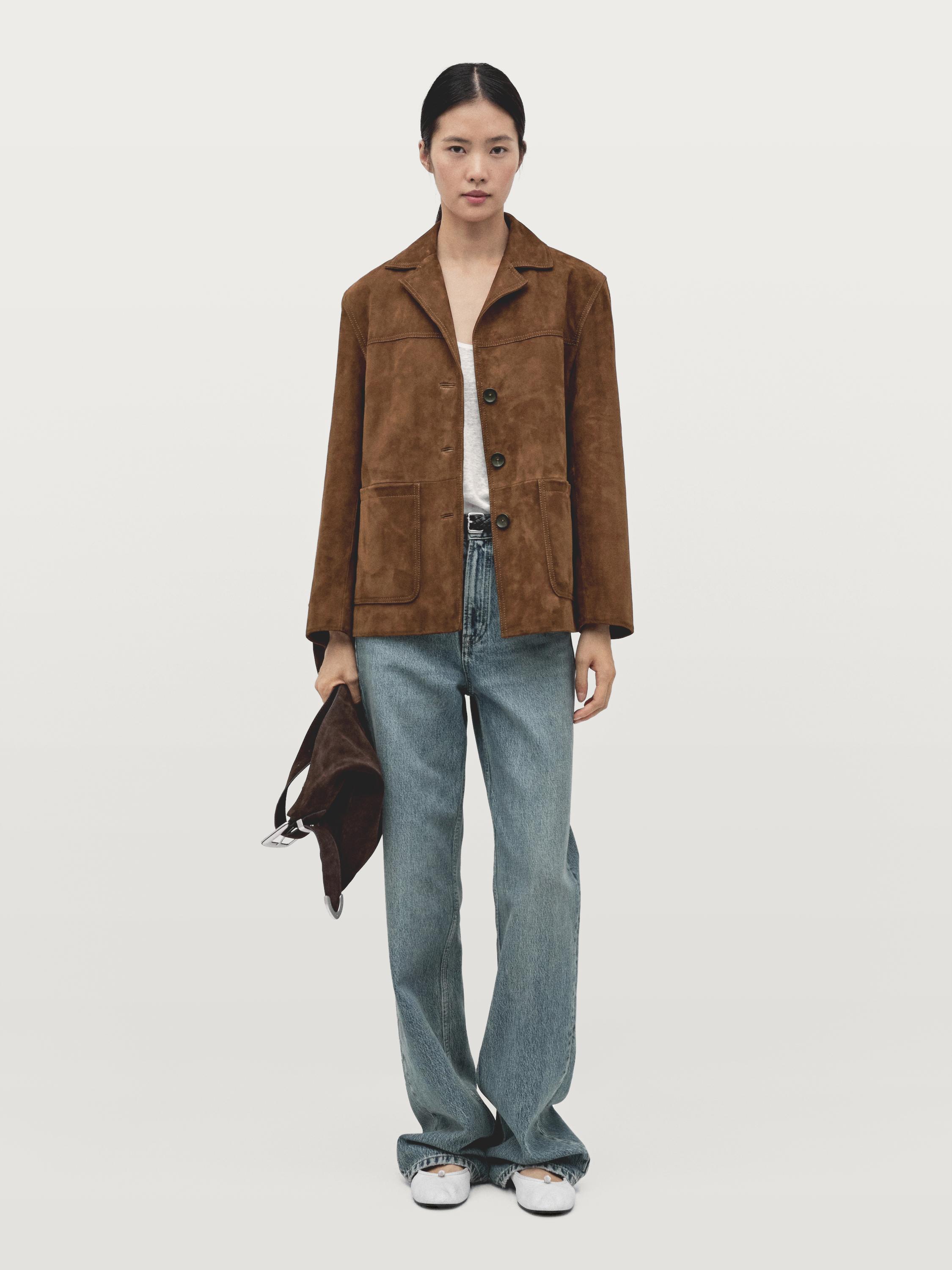 Замшевый кожаный пиджак с отстрочкой Massimo Dutti, Brandy
Замшевый кожаный пиджак с отстрочкой Massimo Dutti, Brandy