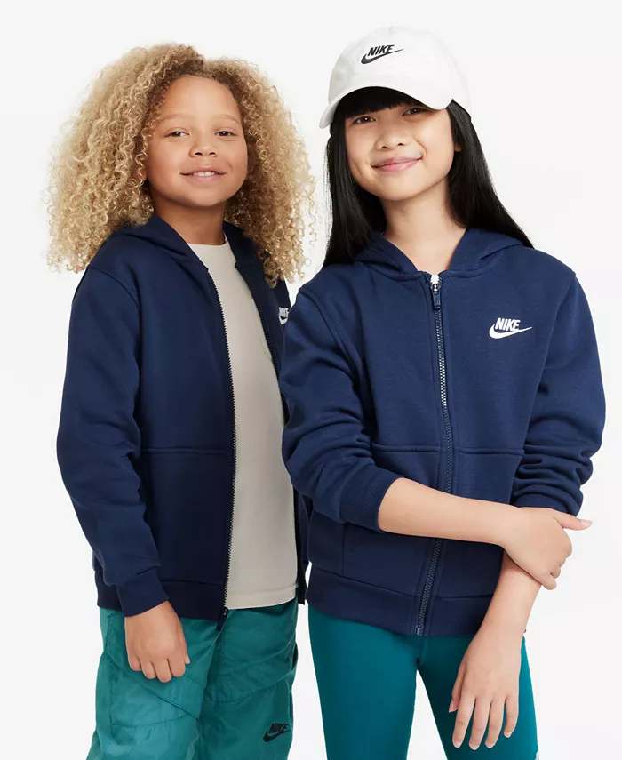 Большой детский спортивный худи Club Fleece с молнией Nike, синий
Большой детский спортивный худи Club Fleece с молнией Nike, синий