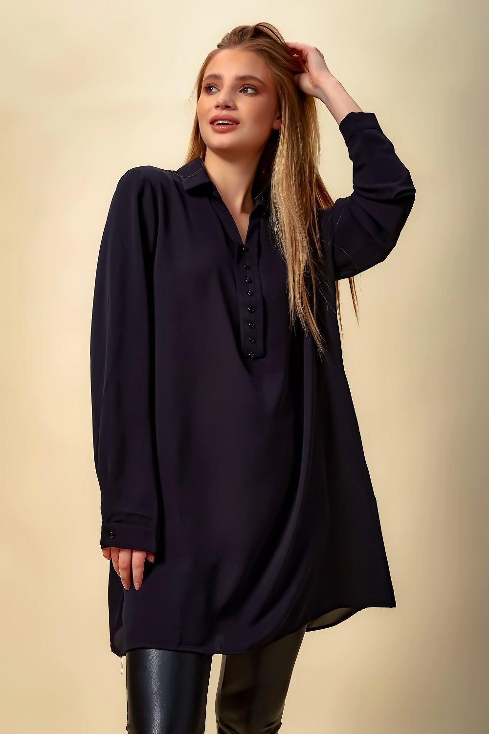 Рубашка-туника оверсайз с пуговицами HOXTON GAL, черный
Рубашка-туника оверсайз с пуговицами HOXTON GAL, черный