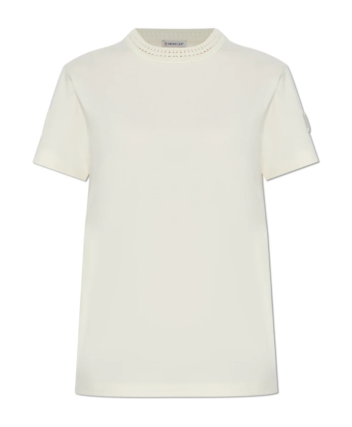 Футболка с декоративным вырезом горловины Moncler, бежевый
Футболка с декоративным вырезом горловины Moncler, бежевый