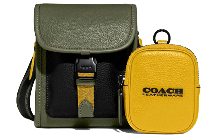 COACH Кожаный плечевой мешочек с текстурой
COACH Кожаный плечевой мешочек с текстурой