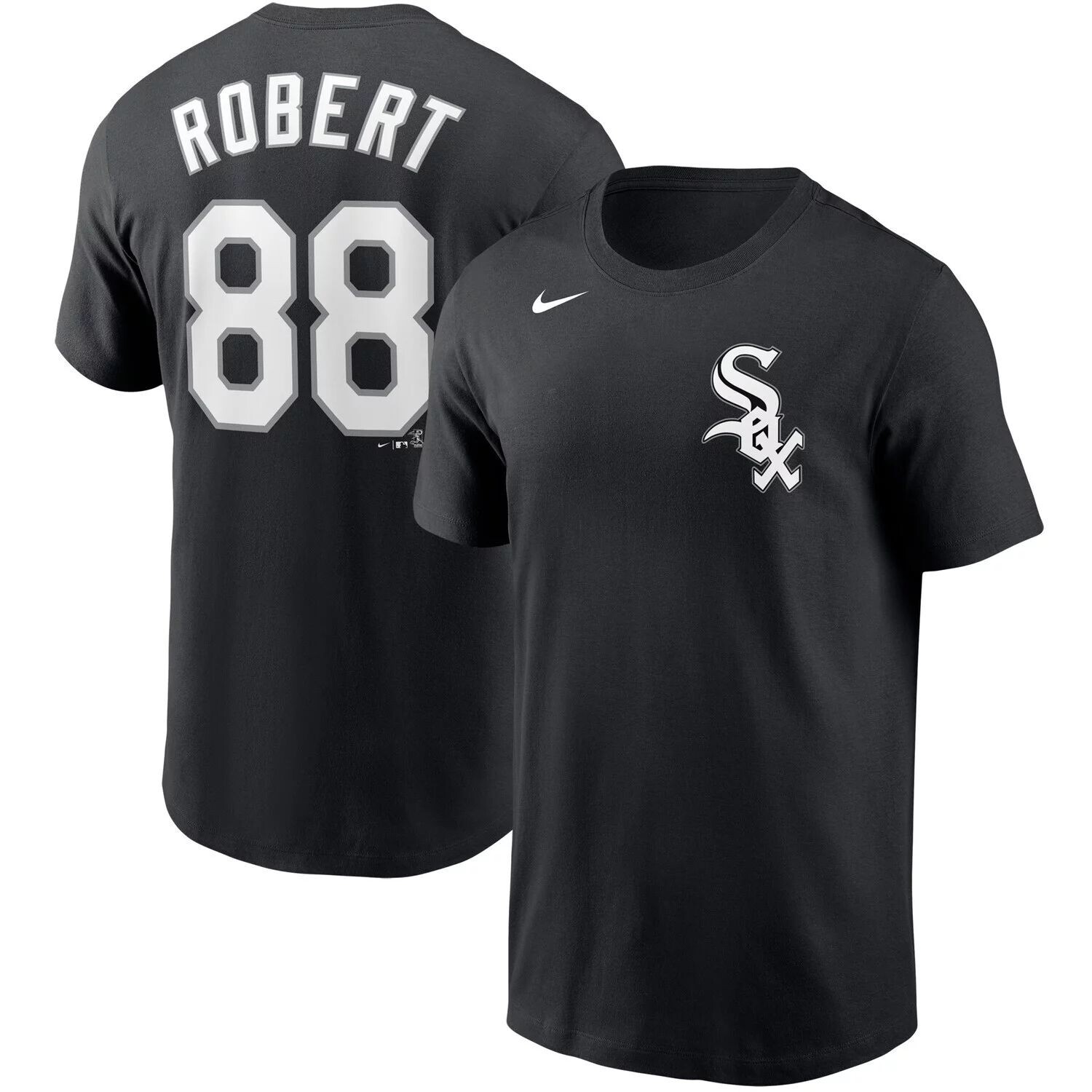 Мужская футболка Luis Robert Black Chicago White Sox с именем и номером Nike 
Мужская футболка Luis Robert Black Chicago White Sox с именем и номером Nike