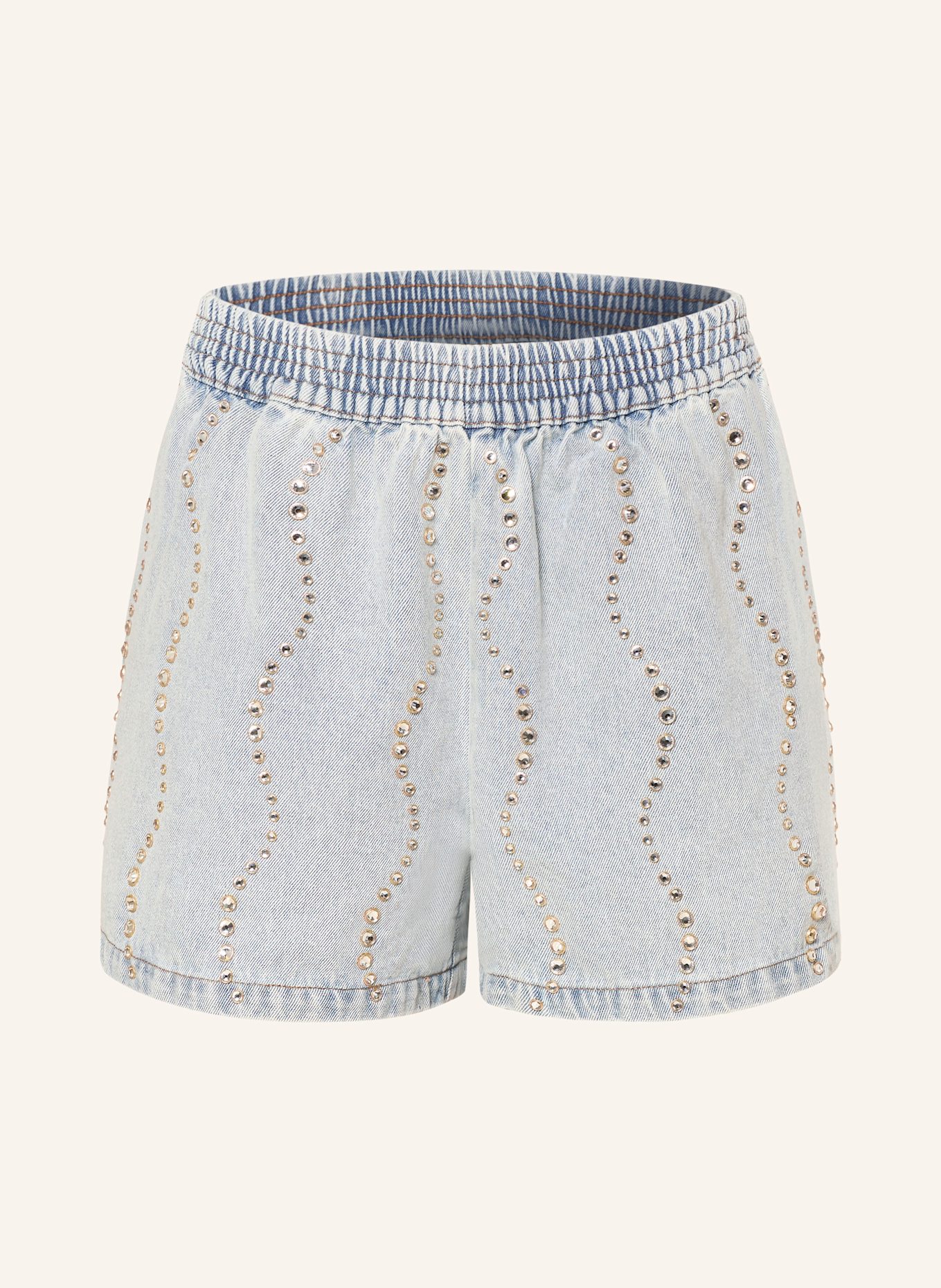 Джинсовые шорты с драгоценными камнями Sandro, голубой
Джинсовые шорты с драгоценными камнями Sandro, голубой