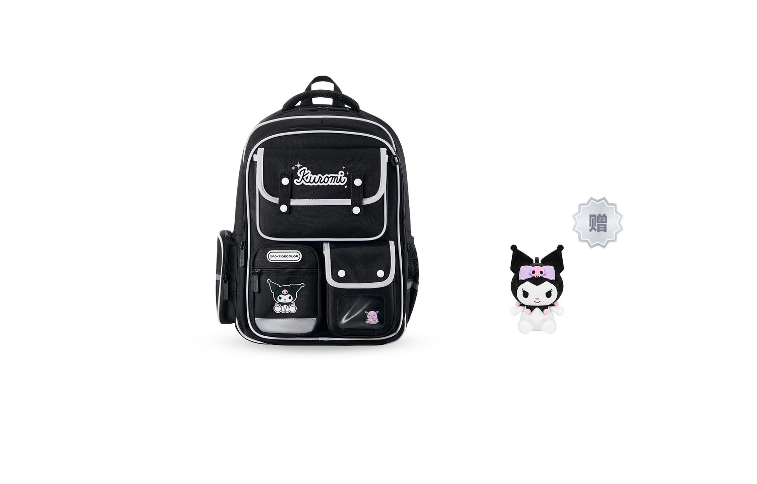 Sanrio Большой женский рюкзак из полиэстера разноцветный, Kuromi - Black Mini Version + Kuromi Pendant
Sanrio Большой женский рюкзак из полиэстера разноцветный, Kuromi - Black Mini Version + Kuromi Pendant