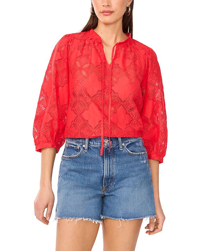 Крестьянский топ с разрезом на горловине VINCE CAMUTO, красный
Крестьянский топ с разрезом на горловине VINCE CAMUTO, красный