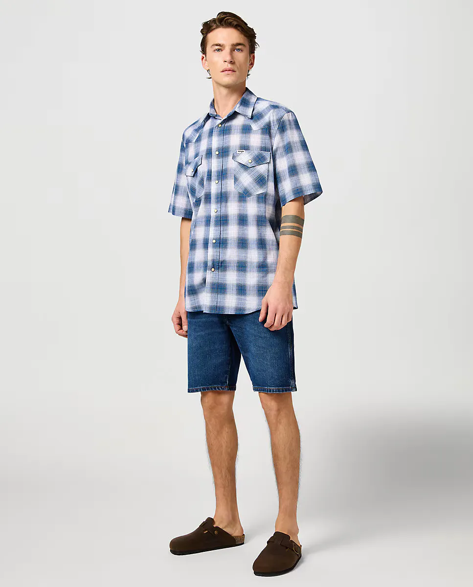 Мужские джинсовые шорты Texas, прямого кроя Wrangler, темно-синий 
Мужские джинсовые шорты Texas, прямого кроя Wrangler, темно-синий