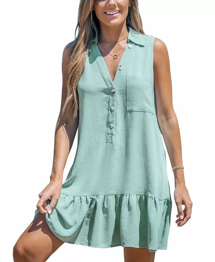 Женское мини-пляжное пляжное платье без рукавов с v-образным вырезом и оборками CUPSHE, синий
Женское мини-пляжное пляжное платье без рукавов с v-образным вырезом и оборками CUPSHE, синий