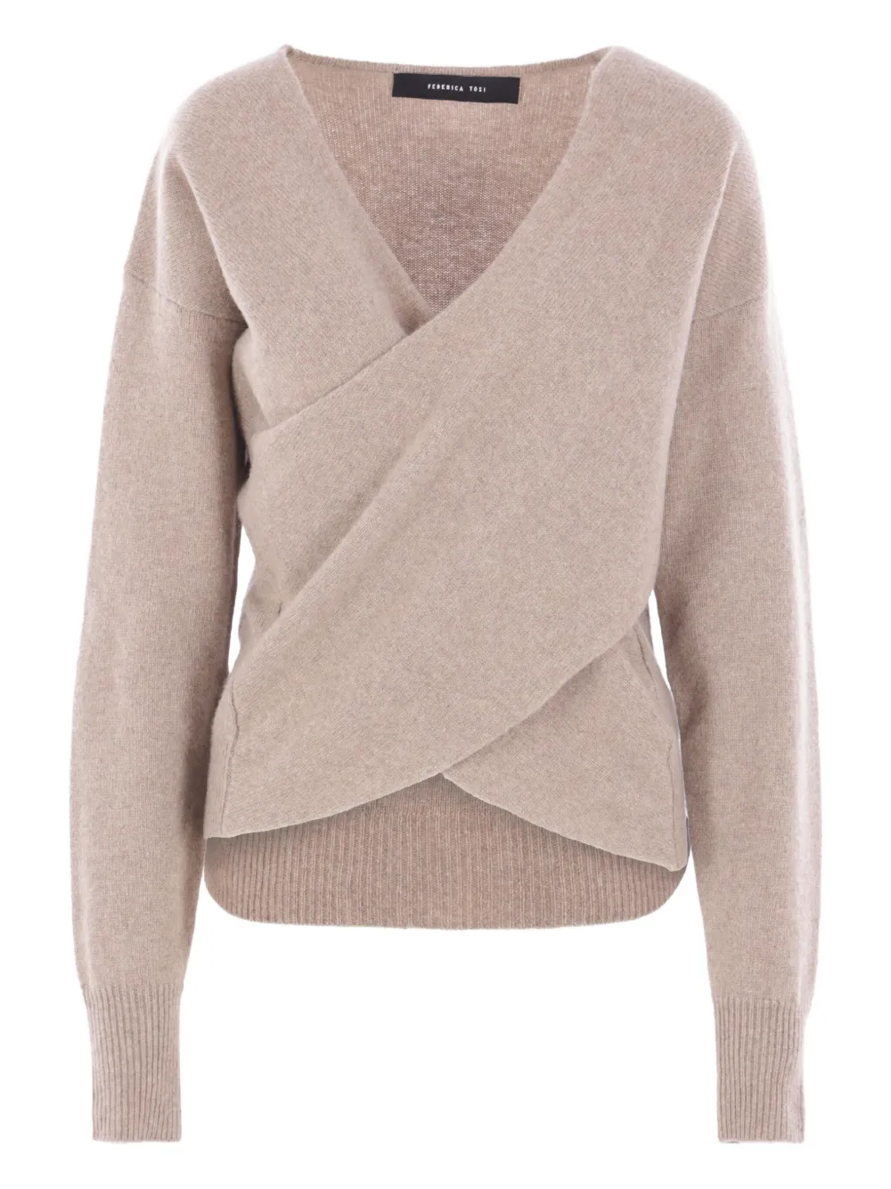 Свитер с V-образным вырезом и запахом Federica Tosi, нейтральный
Свитер с V-образным вырезом и запахом Federica Tosi, нейтральный