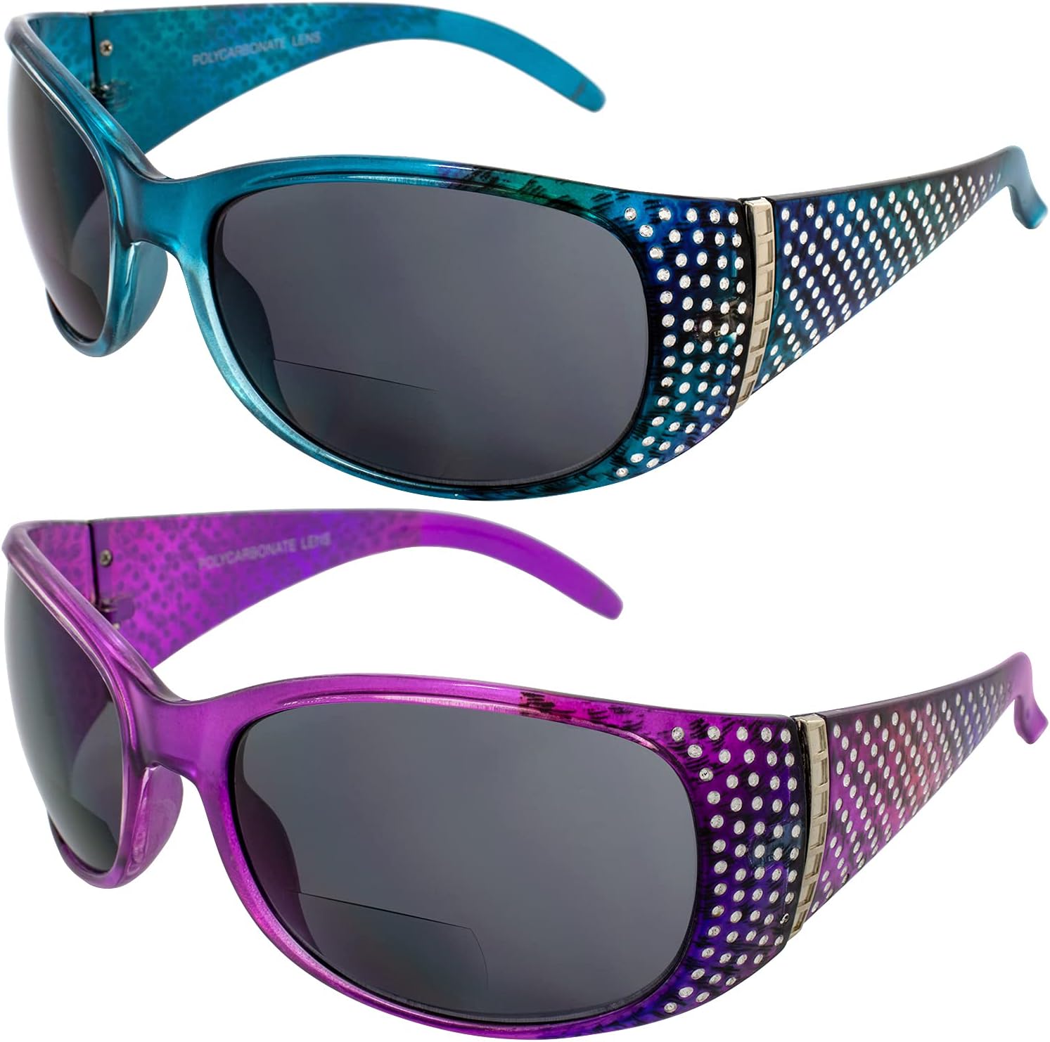 Комплект из 2 женских мотоциклетных солнцезащитных очков Global Vision Galaxy с бифокальными линзами, сине-лавандового цвета, хромированной оправой со стразами, линзами с диоптриями 2,5 мм и дымчатым покрытием, Smoke
Комплект из 2 женских мотоциклетных солнцезащитных очков Global Vision Galaxy с бифокальными линзами, сине-лавандового цвета, хромированной оправой со стразами, линзами с диоптриями 2,5 мм и дымчатым покрытием, Smoke