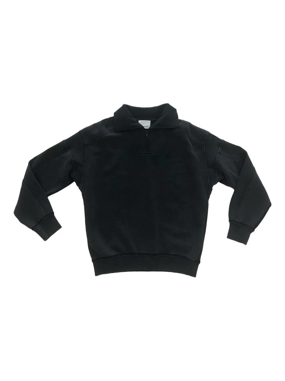 Ребристый свитер с застежкой-молнией на горловине MARANT, черный 
Ребристый свитер с застежкой-молнией на горловине MARANT, черный