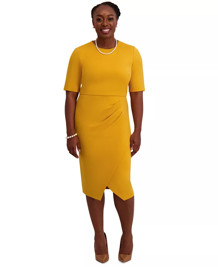 Женское платье с короткими рукавами и боковыми складками, стандартные и плюс размеры Kasper, золотой
Женское платье с короткими рукавами и боковыми складками, стандартные и плюс размеры Kasper, золотой