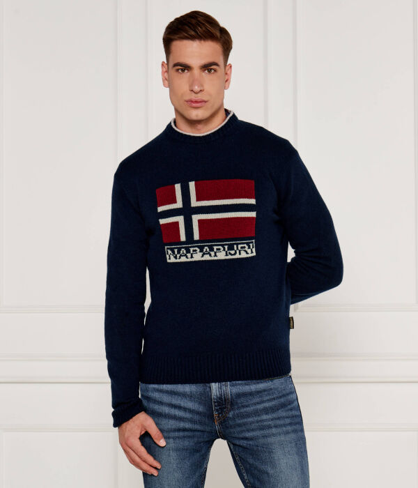 Свитер мужской Napapijri шерстяной с логотипом бренда, синий
Свитер мужской Napapijri шерстяной с логотипом бренда, синий