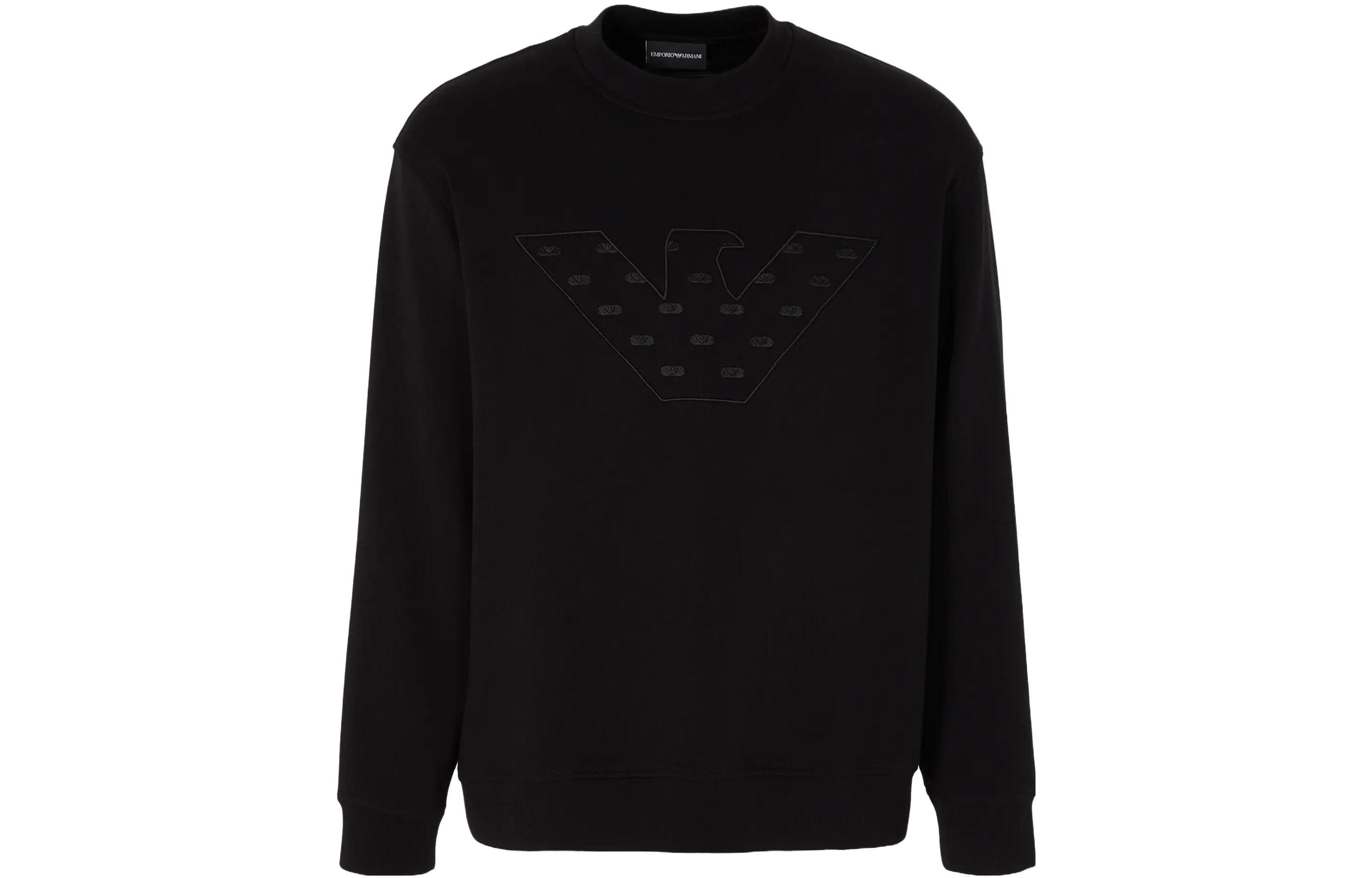 Свитшот из хлопка с вышитым логотипом EMPORIO ARMANI, черный
Свитшот из хлопка с вышитым логотипом EMPORIO ARMANI, черный