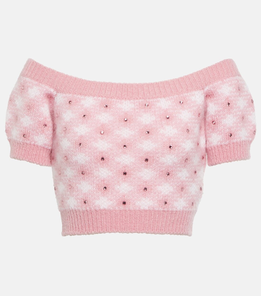 Клетчатый топ с открытыми плечами из смесового мохера ALESSANDRA RICH, розовый
Клетчатый топ с открытыми плечами из смесового мохера ALESSANDRA RICH, розовый