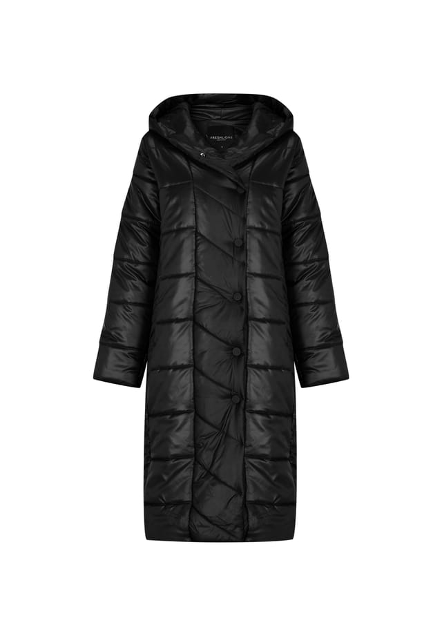 Стеганое пальто Eva в мерцающем дизайне Freshlions, черный 
Стеганое пальто Eva в мерцающем дизайне Freshlions, черный