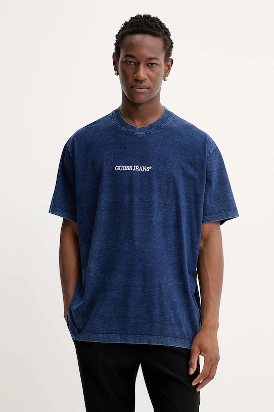 Хлопковая футболка Guess Jeans, темно-синий
Хлопковая футболка Guess Jeans, темно-синий