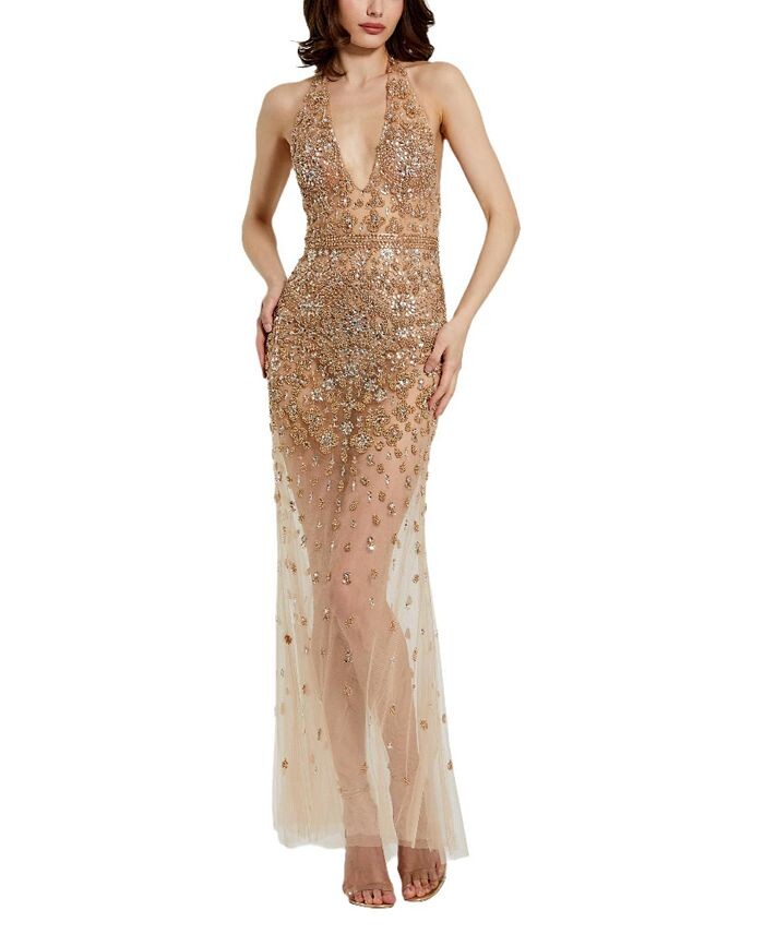 Прозрачное платье Mac Duggal с лямкой на бретельках, расшитое пайетками и бисером, коричневый/бежевый
Прозрачное платье Mac Duggal с лямкой на бретельках, расшитое пайетками и бисером, коричневый/бежевый