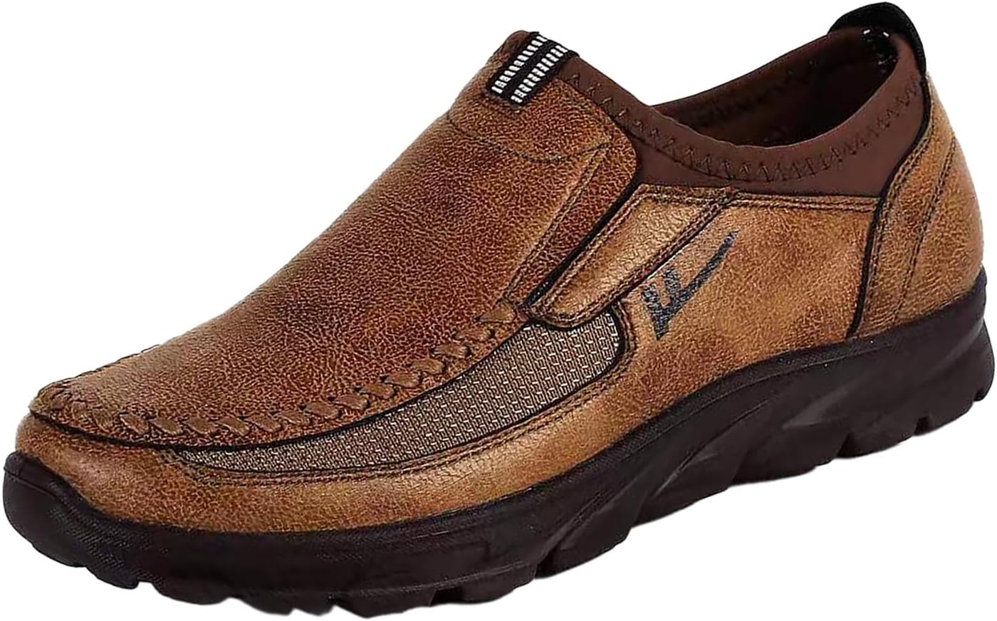 Мужские кожаные лоуферы с толстой подошвой, низким верхом, без шнурков, удобные, дышащие, с широкой круглой ноской, нескользящей мягкой подошвой, мокасины для повседневной носки, работы и вождения Nxnbhsl, светло-коричневый
Мужские кожаные лоуферы с толстой подошвой, низким верхом, без шнурков, удобные, дышащие, с широкой круглой ноской, нескользящей мягкой подошвой, мокасины для повседневной носки, работы и вождения Nxnbhsl, светло-коричневый