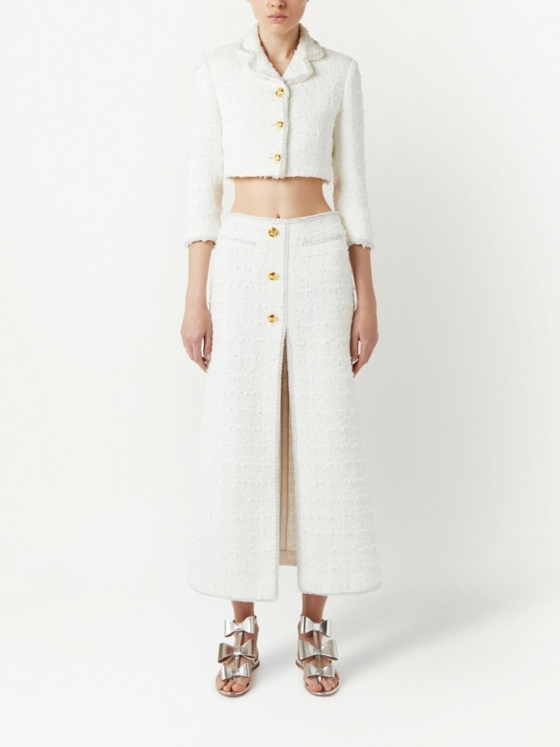 Giambattista Valli укороченный твидовый жакет, белый
Giambattista Valli укороченный твидовый жакет, белый