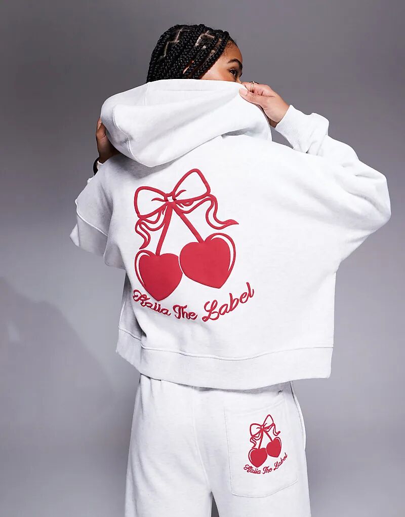 Укороченная толстовка с капюшоном на молнии Kaiia Studio из высококачественного хлопка с принтом вишневой спинки в сером меланжевом и красном цветах
Укороченная толстовка с капюшоном на молнии Kaiia Studio из высококачественного хлопка с принтом вишневой спинки в сером меланжевом и красном цветах